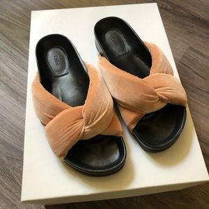 Chloe velvet knot slipper sandals